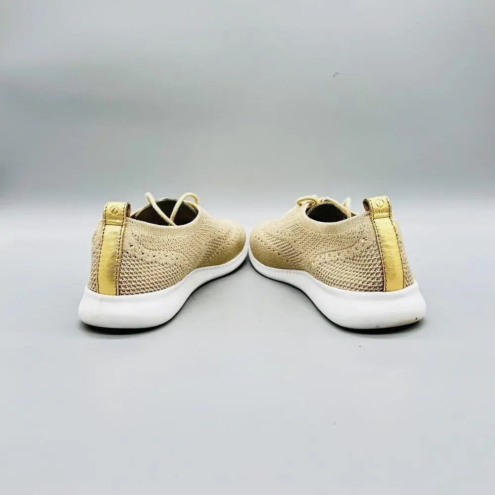 Cole Haan Shoes Women 7.5 Beige Knit Grand OS Stitchlite Walking Sneaker Comfort
